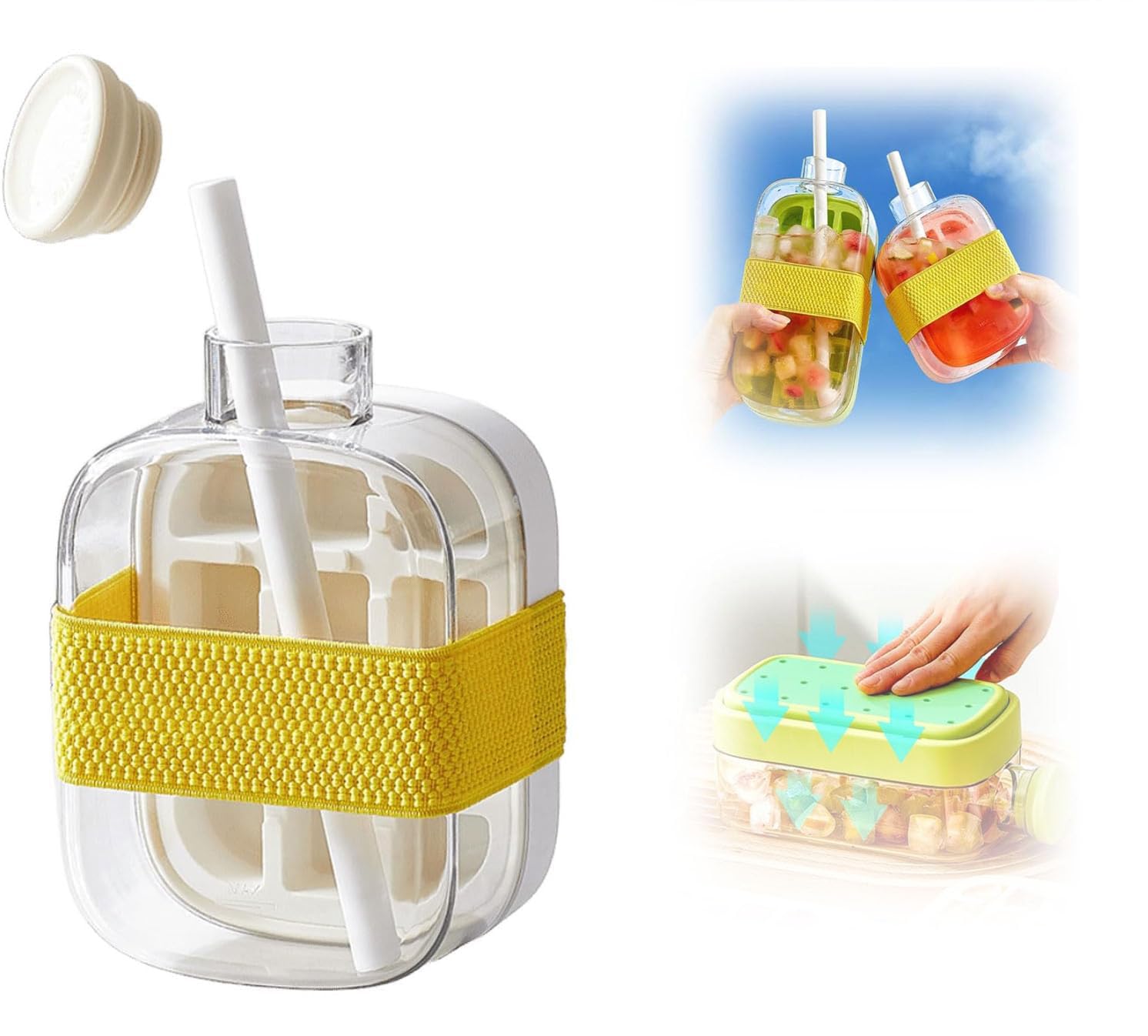 Amazon | 製氷皿 製氷器 2in1製氷機【水筒として利用可能！ストロー